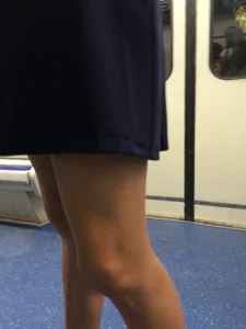 Girl with Long Skinny Legs on High Heels Subway Candid