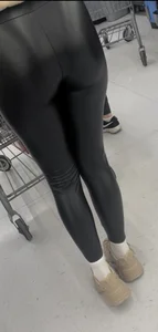 Hot  PLUMP ASS in Shiny Leggings brunette showing off: My Best yet