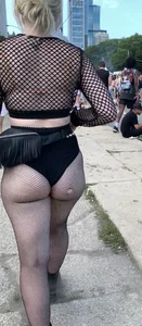 Festival Teens 7: Skinny blonde teen in blue bikini, perfect perky BOOBS on stunning brunette, perfect ass for worship in thin fishnets (my fav kind of ass)