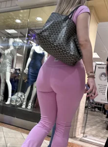 Ass in pink outfit
