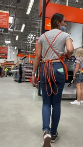 caught by home depot worker. then, moves closer to camera