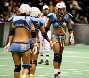 Sexy female football players with hot bodies