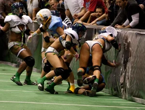 Sexy female football players with hot bodies