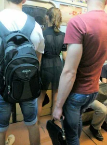 Seethrough Dress in Subway Train Creepshot