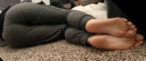 Home candid closeups of girl's feet