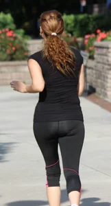 Sexy runners in spandex with nice asses, see through leggings and vpl