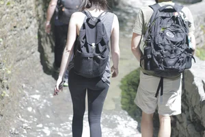 Hot Booty in Yoga Pants in a Nature Park