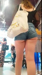 Big ass cheeks trying to escape tight shorts