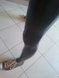 Cute Teen Legs in Latex Leggings