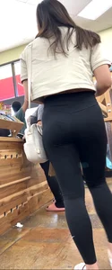 Asian hottie in yoga pants long follow/bends over