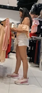 Brunette in white shorts, VPL + cheeks out [oc]