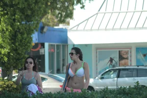 Sexy Florida beach bikini girls, some topless