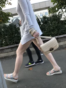 Girl in Mini Shorts Hot Skinny Legs Street Creepshot