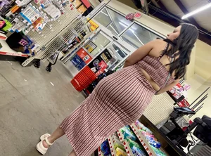 Thick juicy booty milf in tight dress