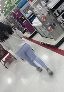 Tight teen in purple leggings!
