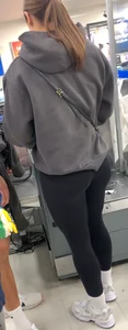 Perfect round ass showing off her long socks and black leggings