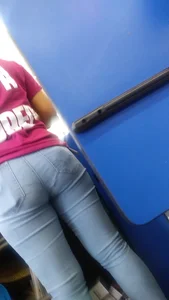 Ass in Tight Blue Jeans Closeup Creepshot