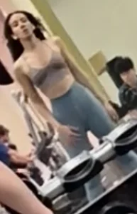 College gym slut in tight blue leggings (OC)