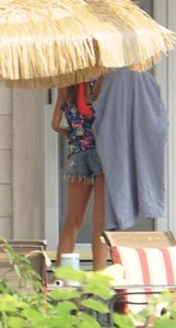 Hot teen neighbor getting ready for the beach in short shorts showing some cheek