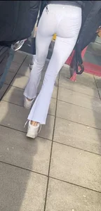 Cute slim college girl in leggings + VTL