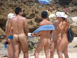 Nude beach and topless girls