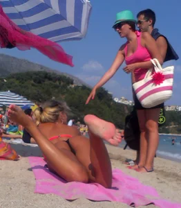 Milf in thong bikinis