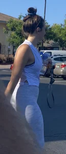 Super sexy fit brunette college chick after a workout