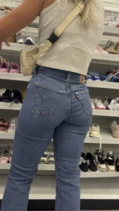 Blonde in jeans with beautifully shaped Ass!