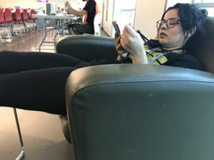 Amazon brunette employee with a nice booty in leggings