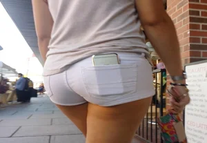 Perfect Booty in Very Tight WHITE SHORTS (OC)