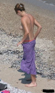 A bunch of sexy beach voyeur babes in bikinis, thongs and topless