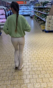 LIDL German Girl skinny ass VPL + face