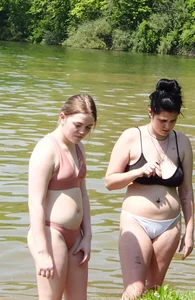 2 bikini babes at the lake