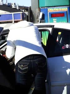 Some candid girls cleaning their cars in jeans and some showing ass crack