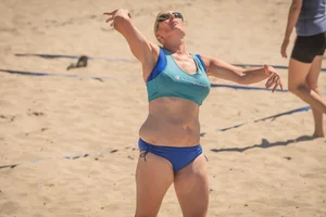 Beach volleyball babes in bikinis