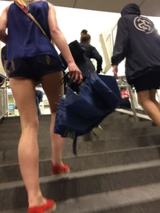 Hot Blonde with Long Skinny Legs Subway Creepshot
