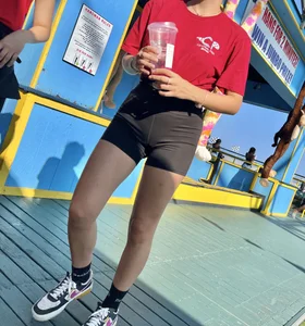 Slim college brunette working at a fair (oc)