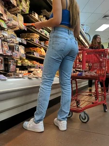 College blonde in jeans