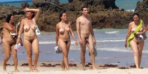 Nude beach and topless girls