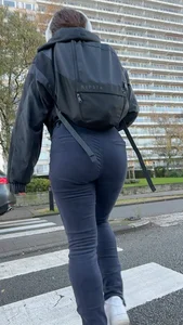 Cute petite girl in tight pants VPL