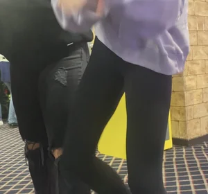 Skinny teens in the arcade