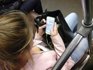 Subway Train Candid Small Boobs