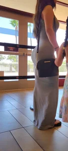 Beautiful curves on slim latina mom