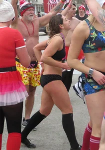 Sexy brunette in her panties for a panty run