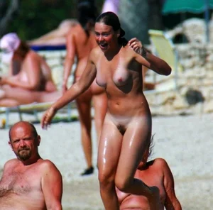 Nude beach and topless girls
