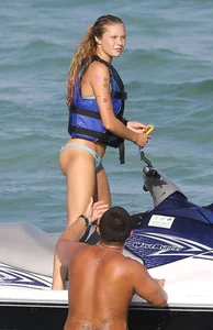 Josie Canseco in light blue bikini in Miami in 2014