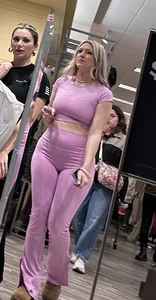 Ass in pink outfit