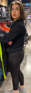 short hair girl in LEGGINGS & FACE