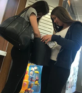 Tight teens at fast food place