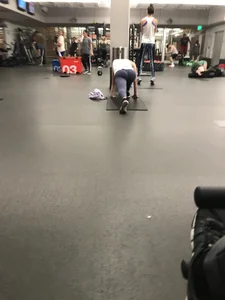 Candid Girl in Yoga Pants Working Out at the Gym